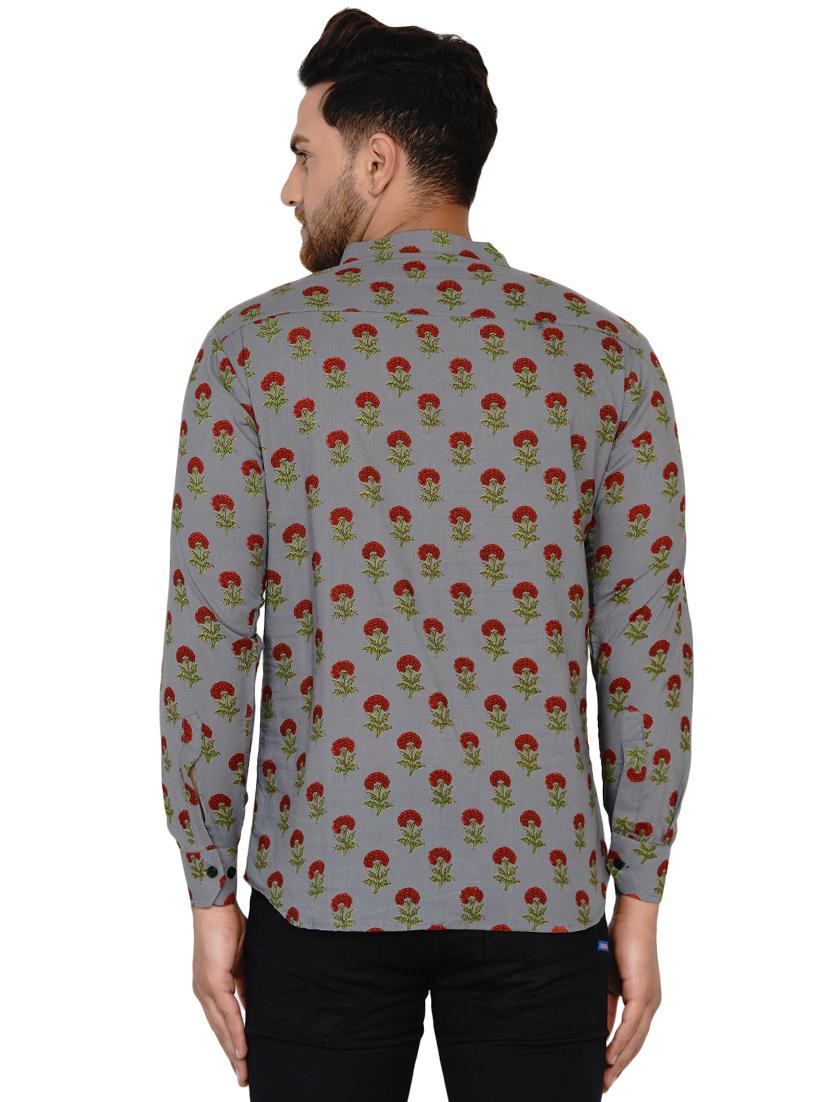 grey printed short kurta - 17779483 - Standard Image - 2