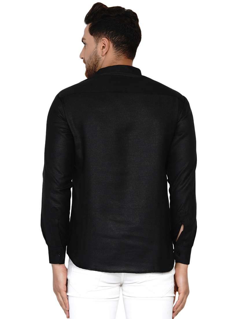 black solid short kurta - 17779485 -  Standard Image - 2