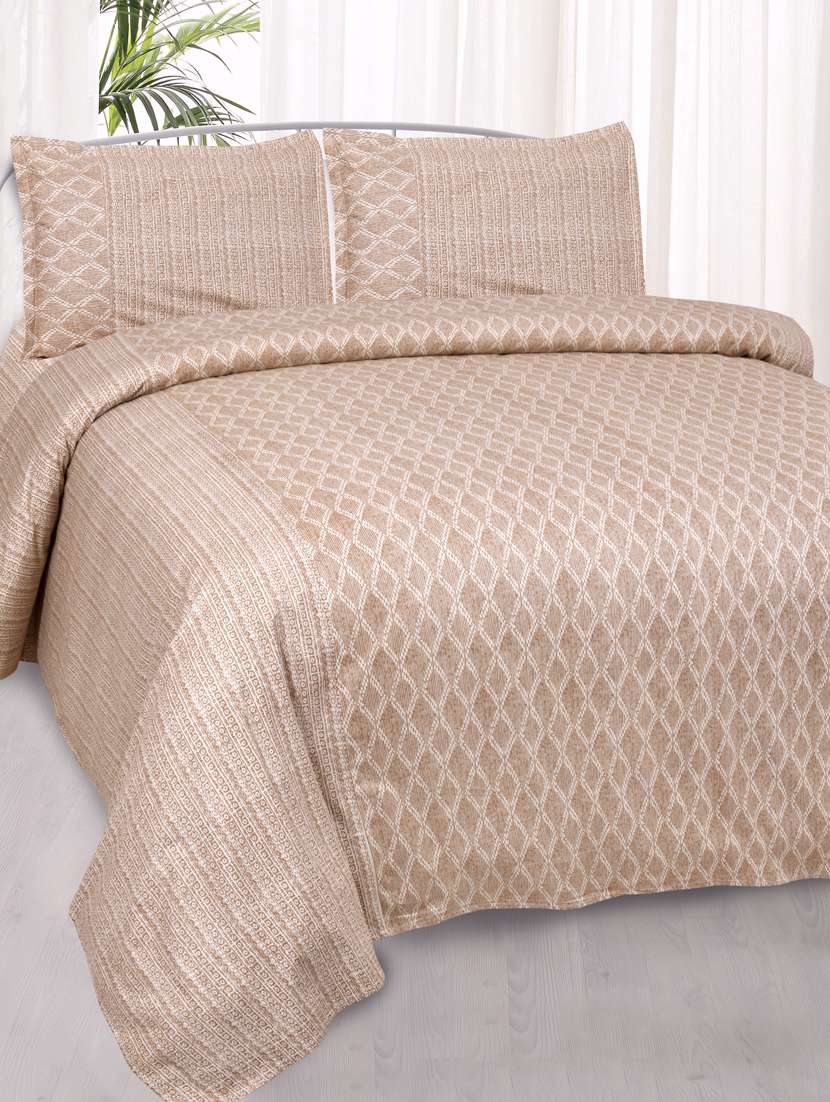 impressive creamish pure cotton king size double bedsheet