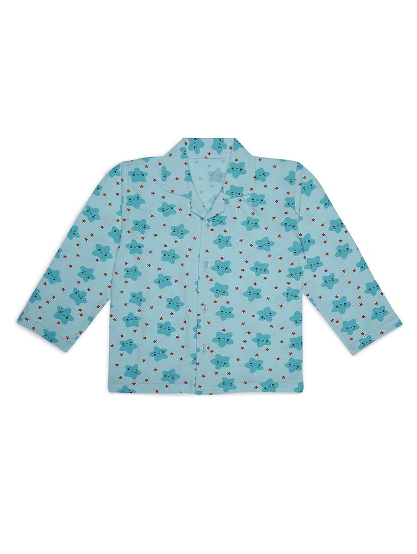 blue printed pyjama set nightwear - 17781974 - Standard Image - 2