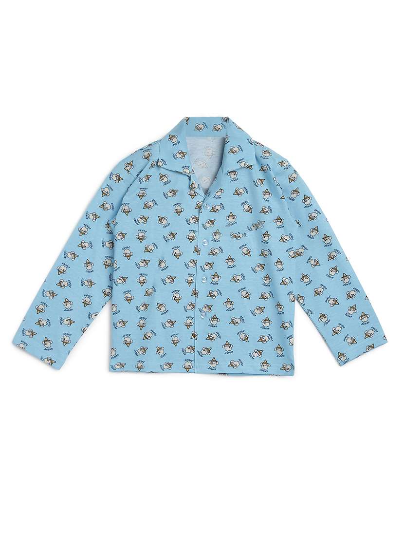 blue printed pyjama set nightwear - 17781980 - Standard Image - 2