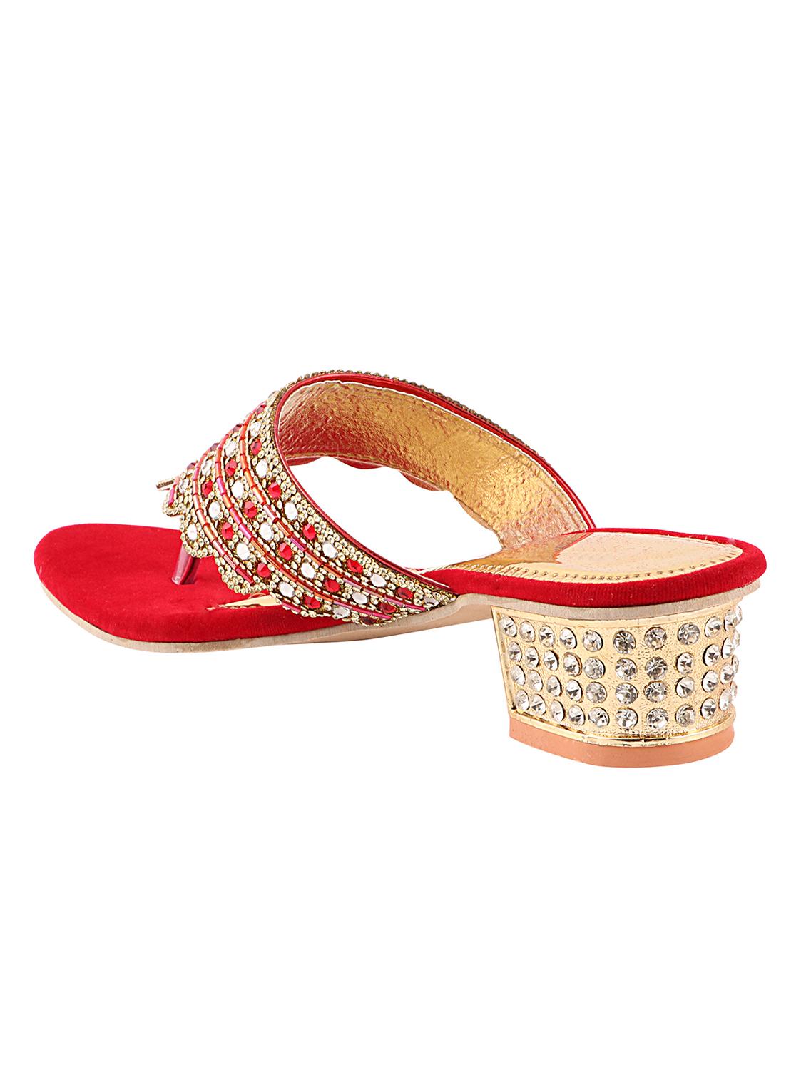 red synthetic toe separator sandals - 17782454 - Standard Image - 2