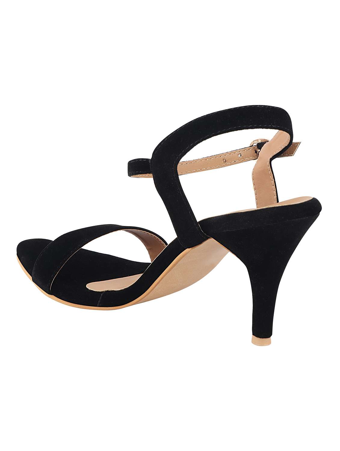 black synthetic ankle strap sandals - 17782495 - Standard Image - 2