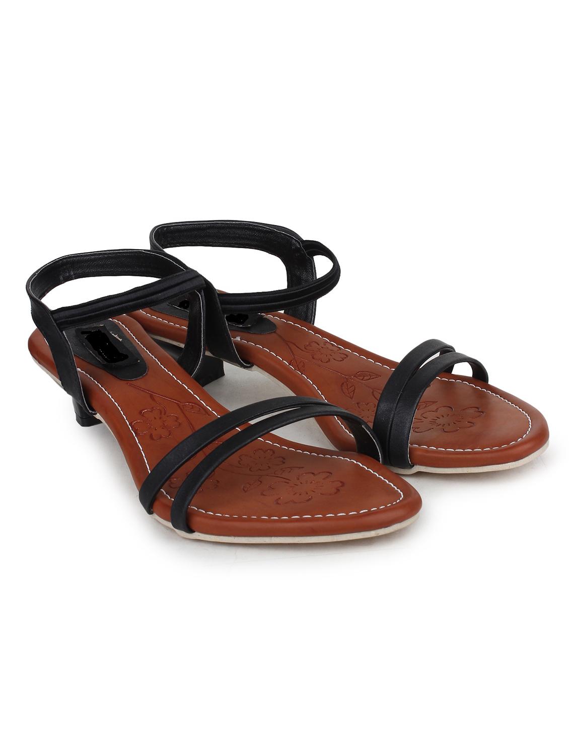 black synthetic back strap sandals - 17782510 - Standard Image - 2