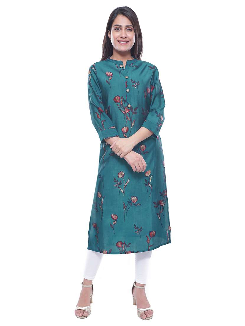 printed straight kurta