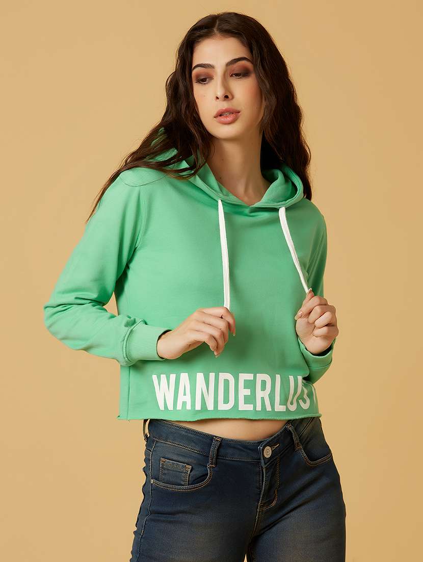 hooded neck graphic sweatshirt