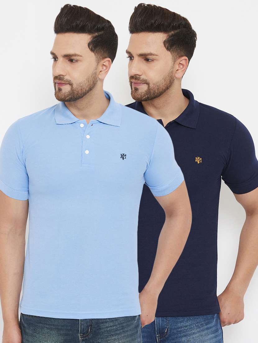 men set of 2 multi colored polo t-shirts