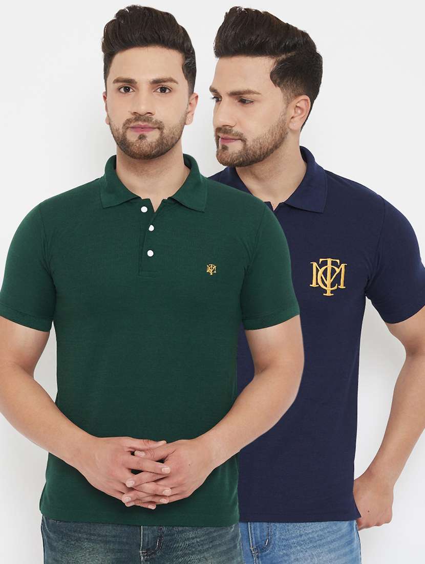 set of 2 multi colored polo t-shirts