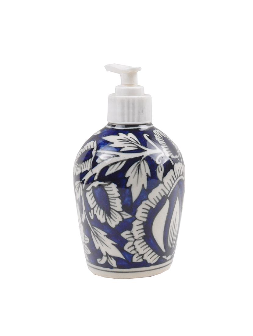 craftghar ceramic hand wash liquid soap dispenser | handmade shampoo dispenser | purple | 300 ml - 17783986 - Standard Image - 2