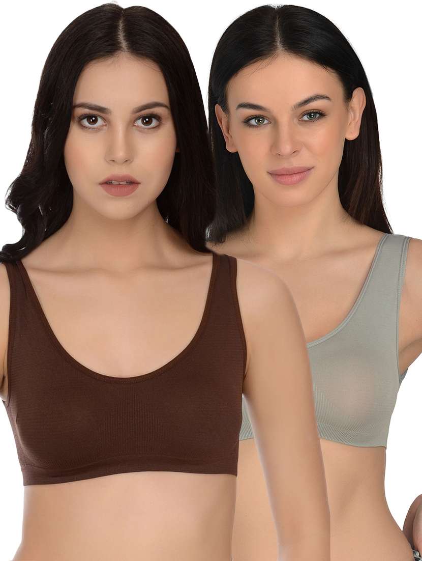 set of 2 solid bralette bra