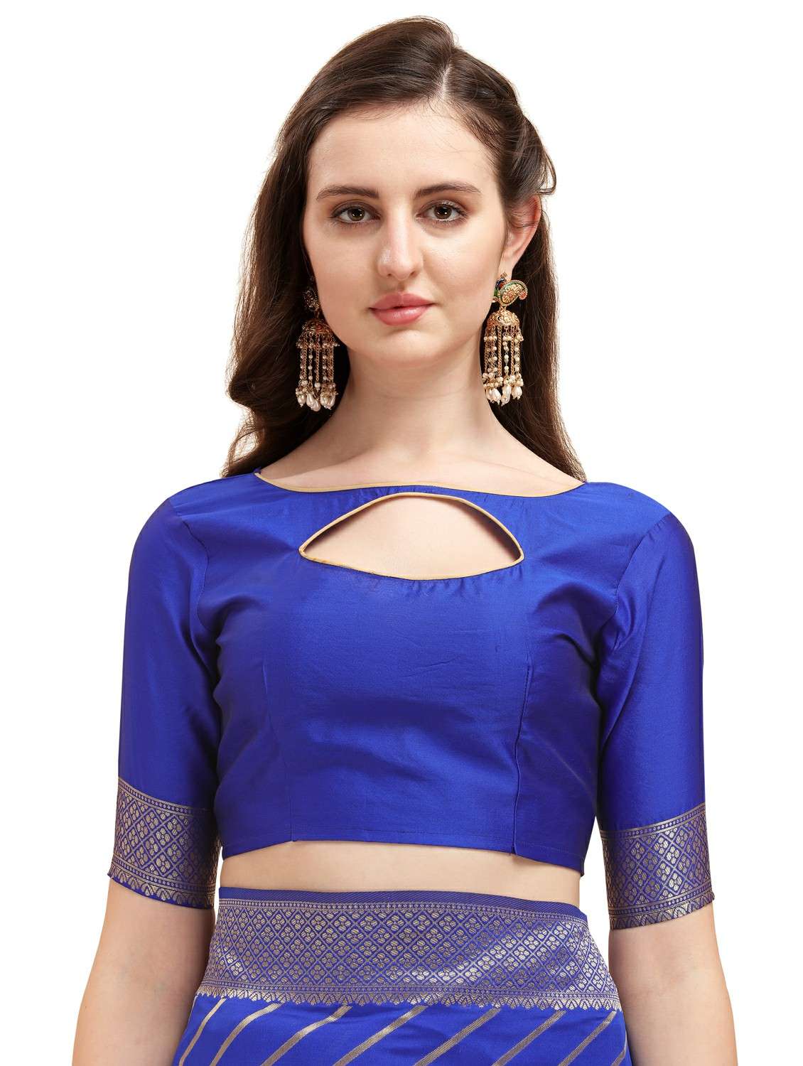 jacquard banarasi saree with blouse - 17784742 - Standard Image - 2