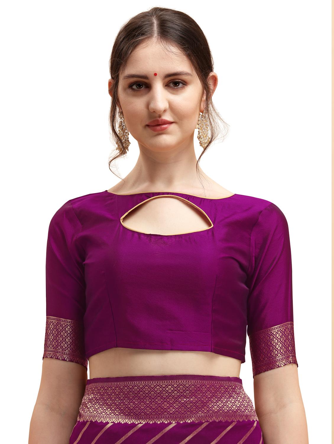 jacquard banarasi saree with blouse - 17784743 - Standard Image - 2