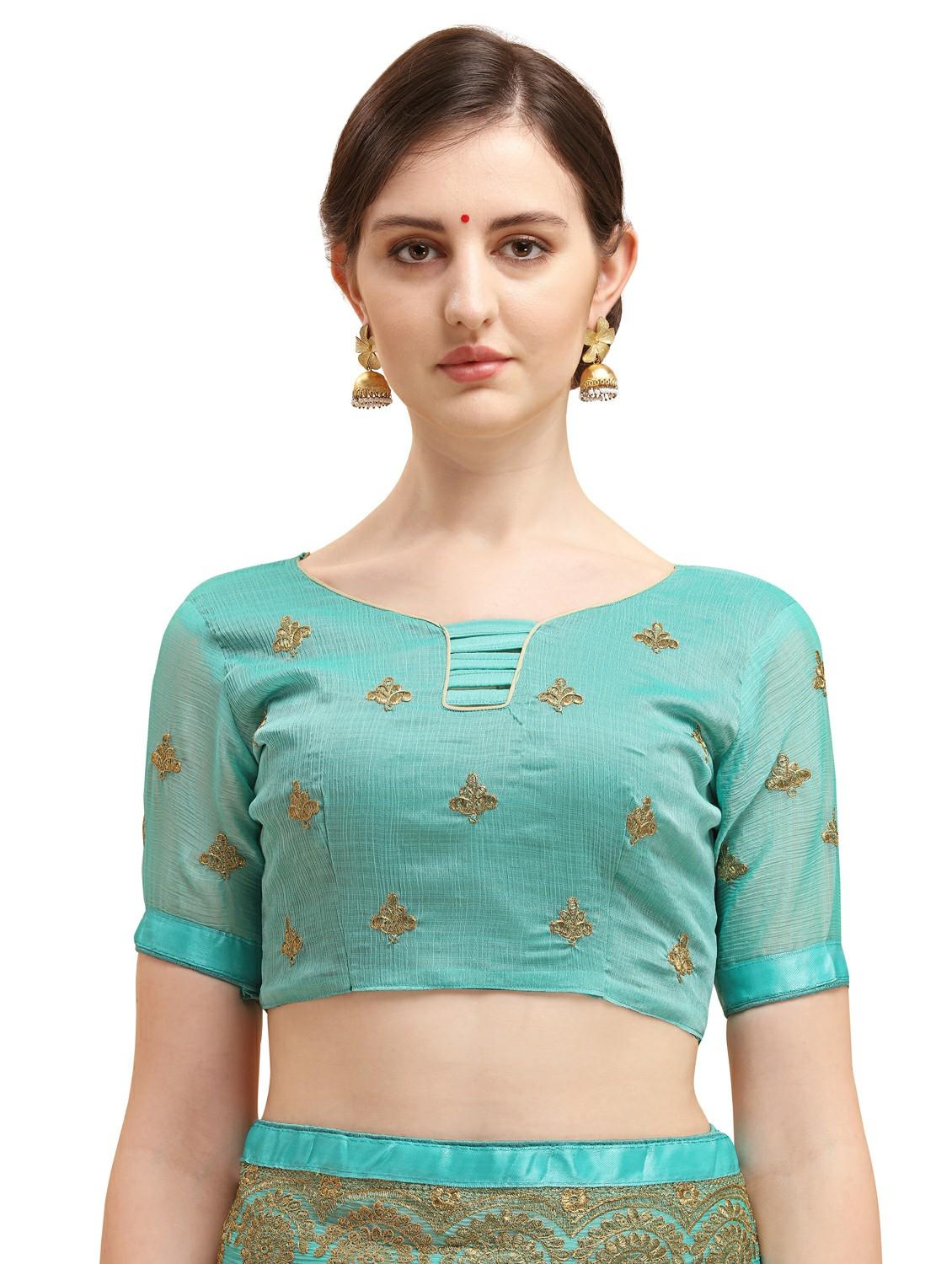 women's embroidered saree with blouse - 17784747 - Standard Image - 2