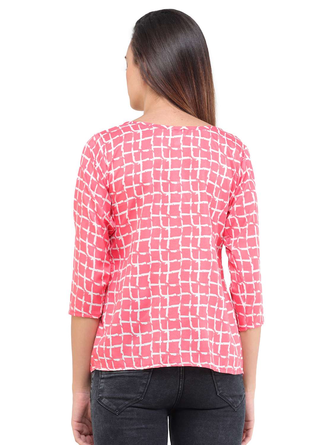 women's straight round neck top - 17784893 - Standard Image - 2