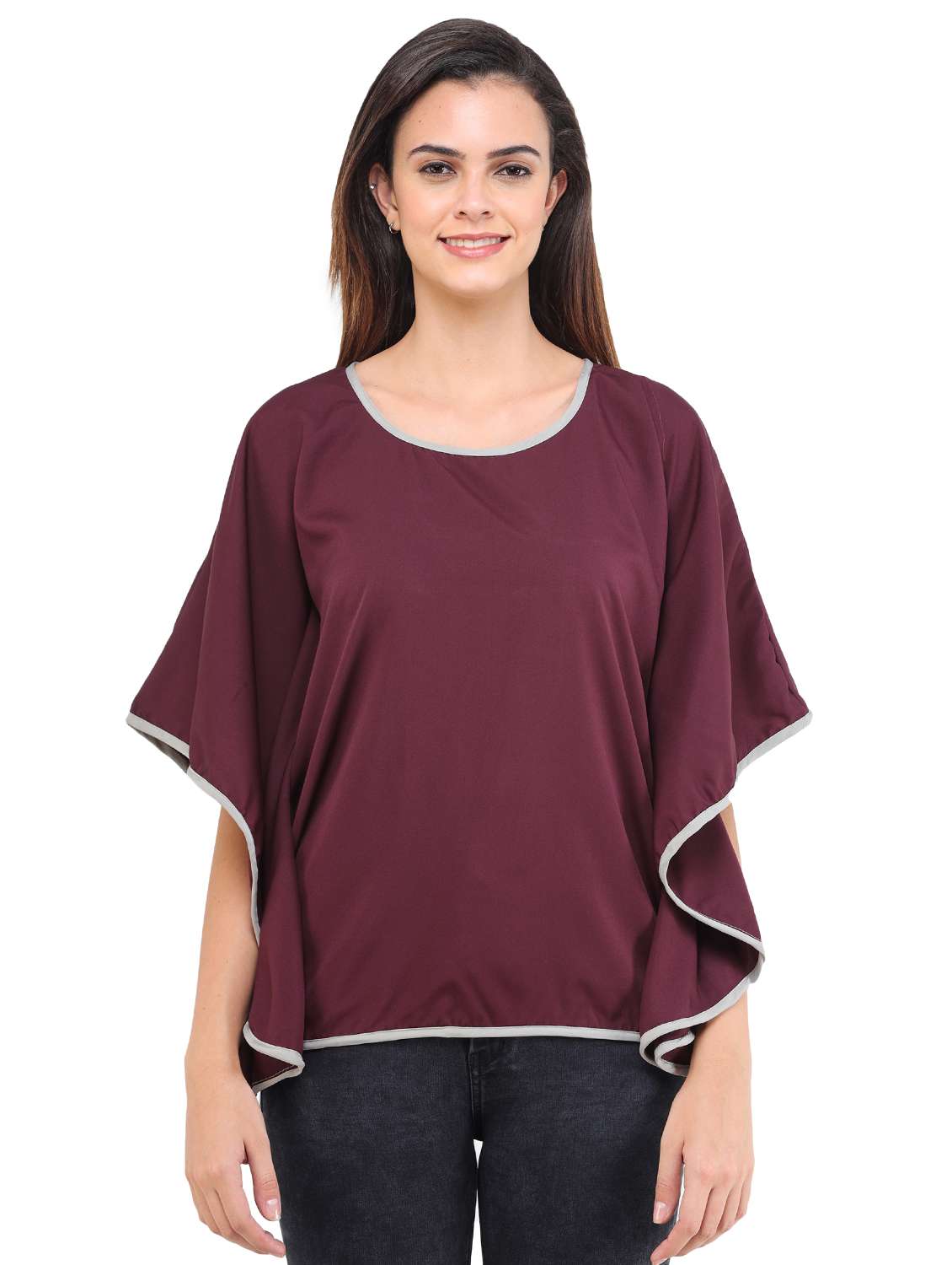 women's straight round neck top