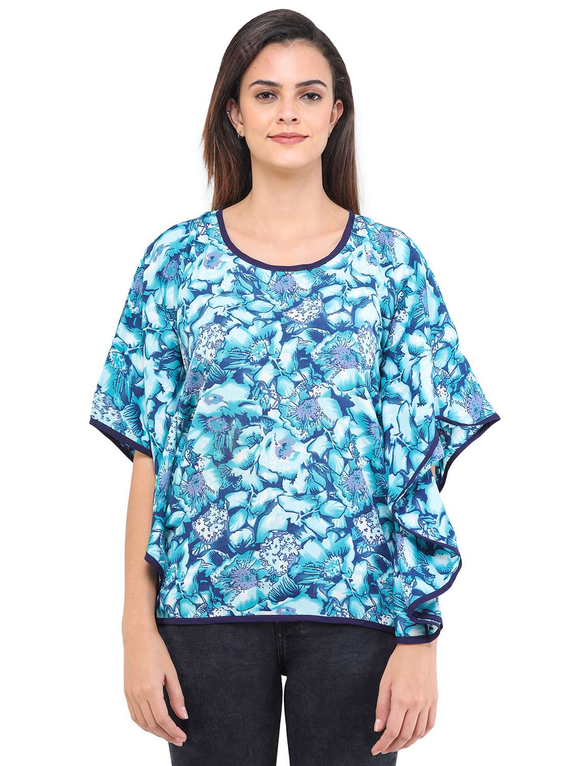 women's straight round neck top