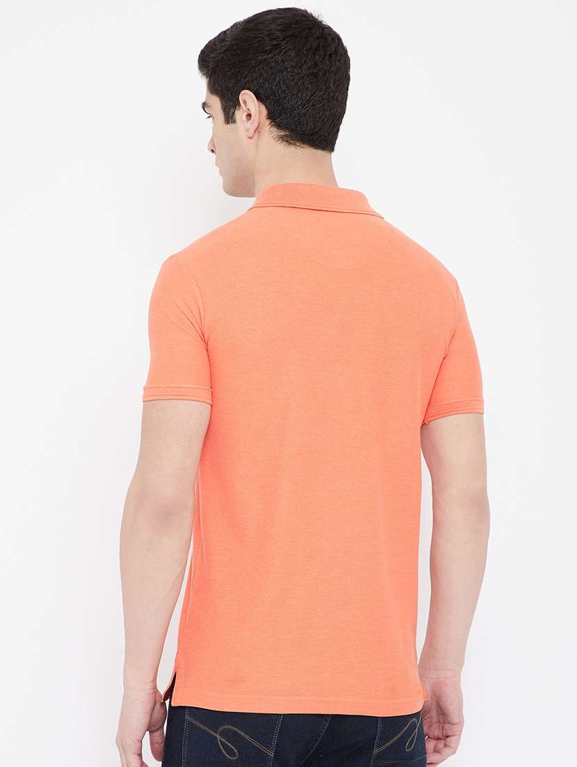orange solid polo t-shirt - 17784952 - Standard Image - 2