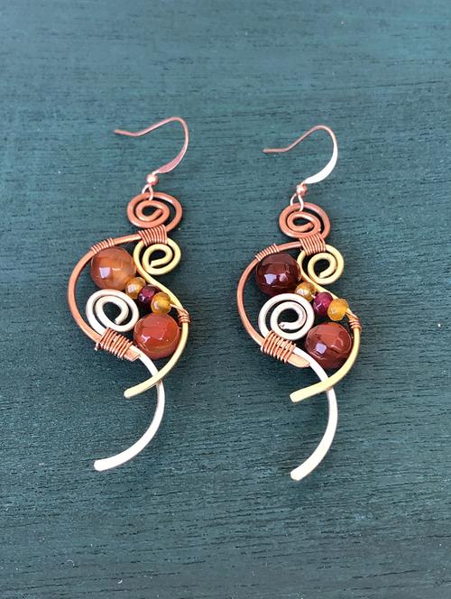 orange copper drop earring - 17785304 -  Standard Image - 0