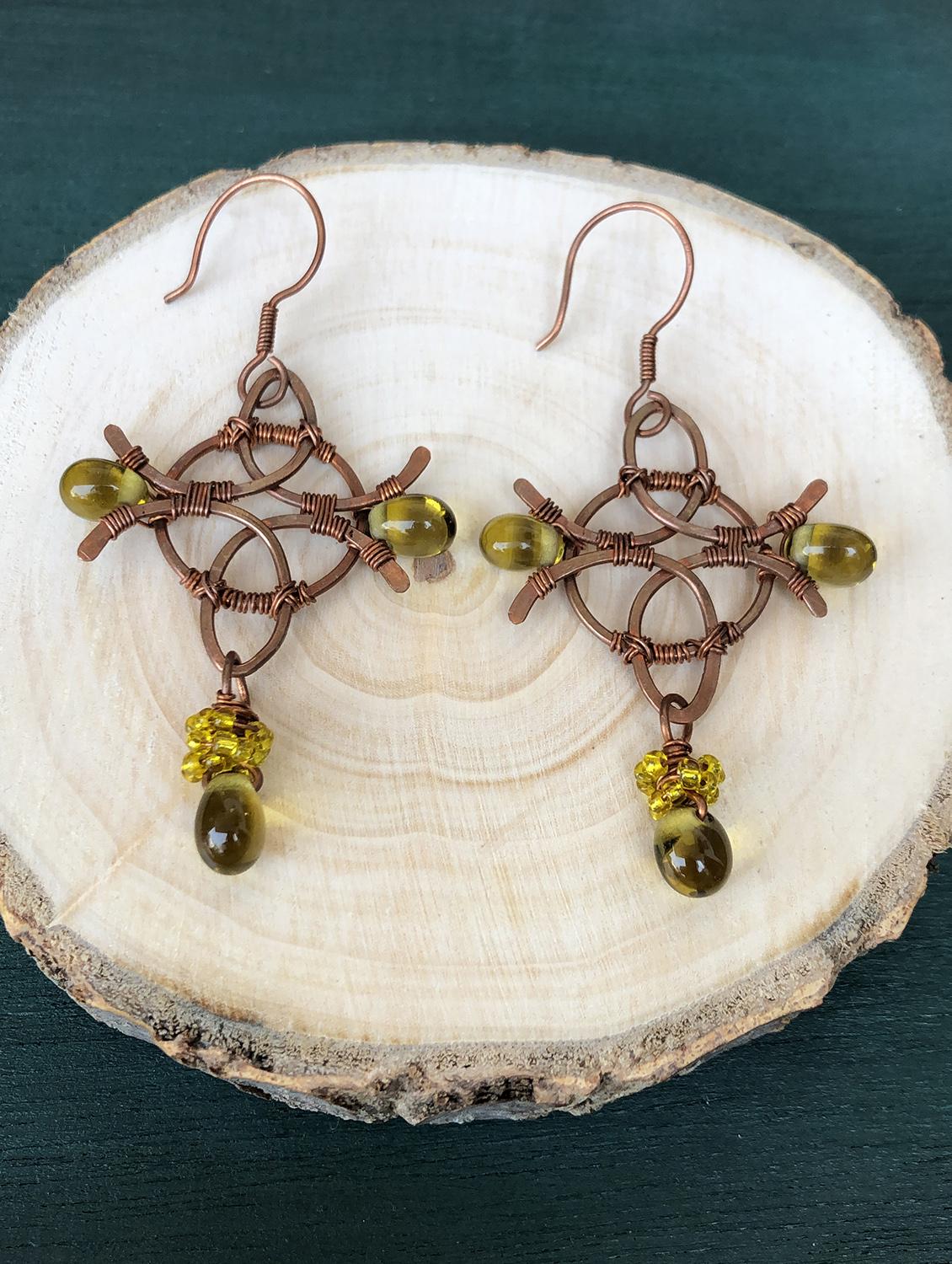 green copper drop earring - 17785310 - Zoom Image - 0