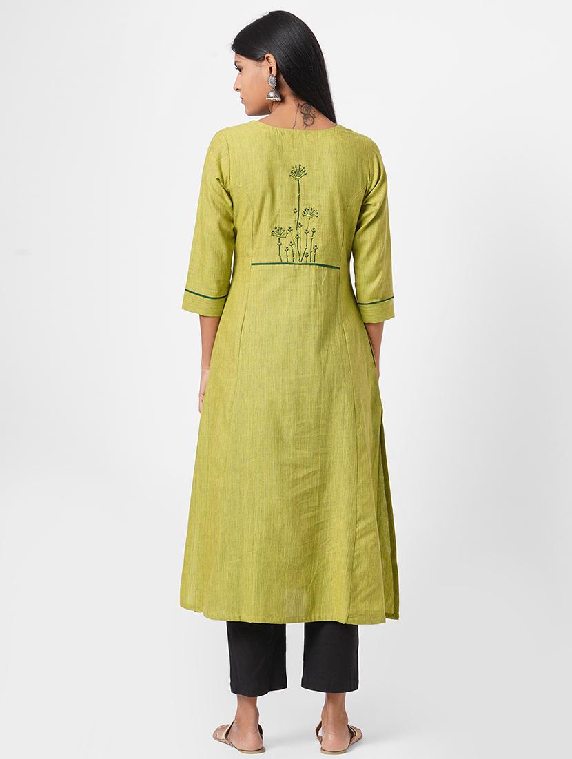 solid a-line kurta - 17785743 - Standard Image - 2