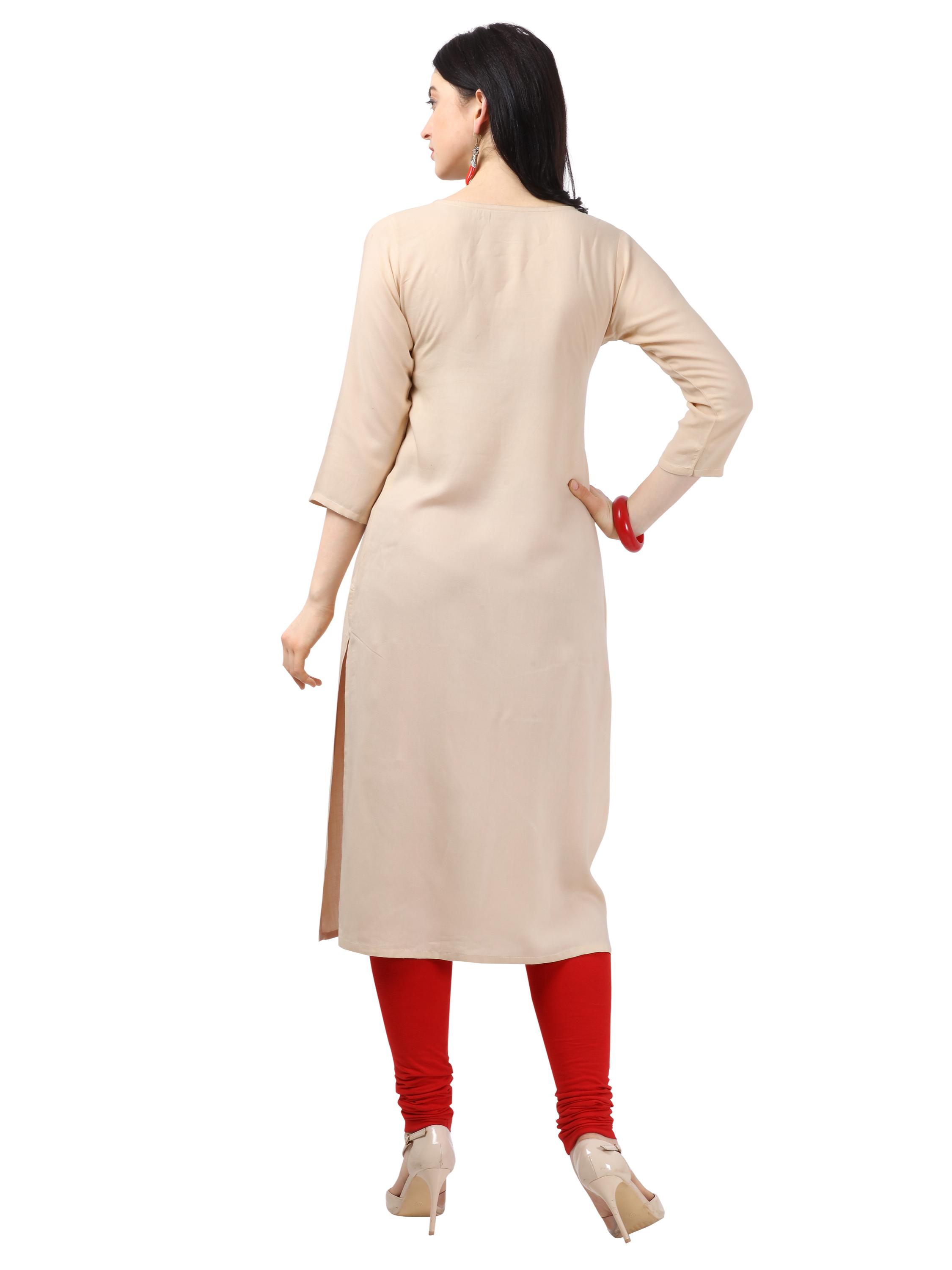 cream rayon dress - 17786178 - Standard Image - 2