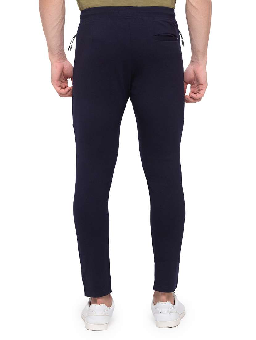 navy blue printed full length track pant - 17789738 - Standard Image - 2