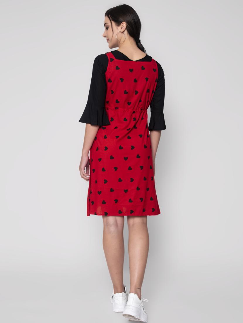drawstring waist printed dungaree dress - 17790410 - Standard Image - 2