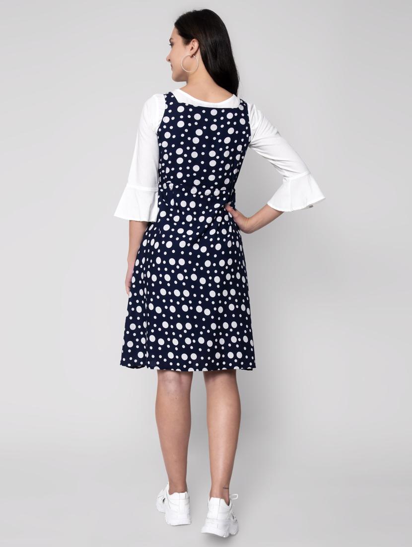 drawstring waist printed dungaree dress - 17790412 - Standard Image - 2