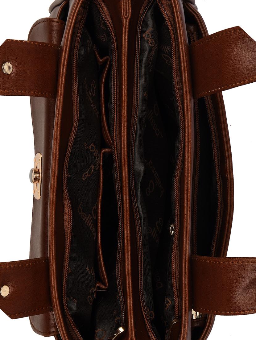 tan leatherette (pu) handbag - 17790431 - Standard Image - 2