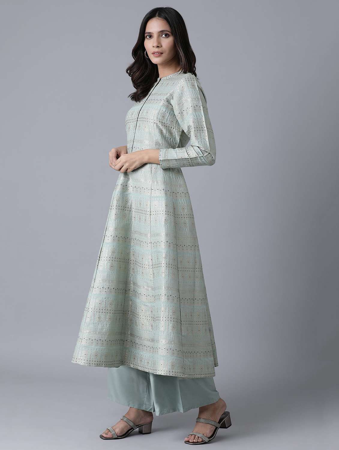 purish blue kurta palazzo set - 17791426 -  Standard Image - 2