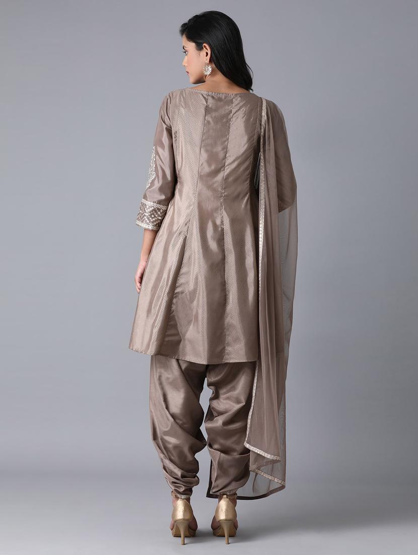 embroidered kurta salwar set - 17791474 - Standard Image - 2