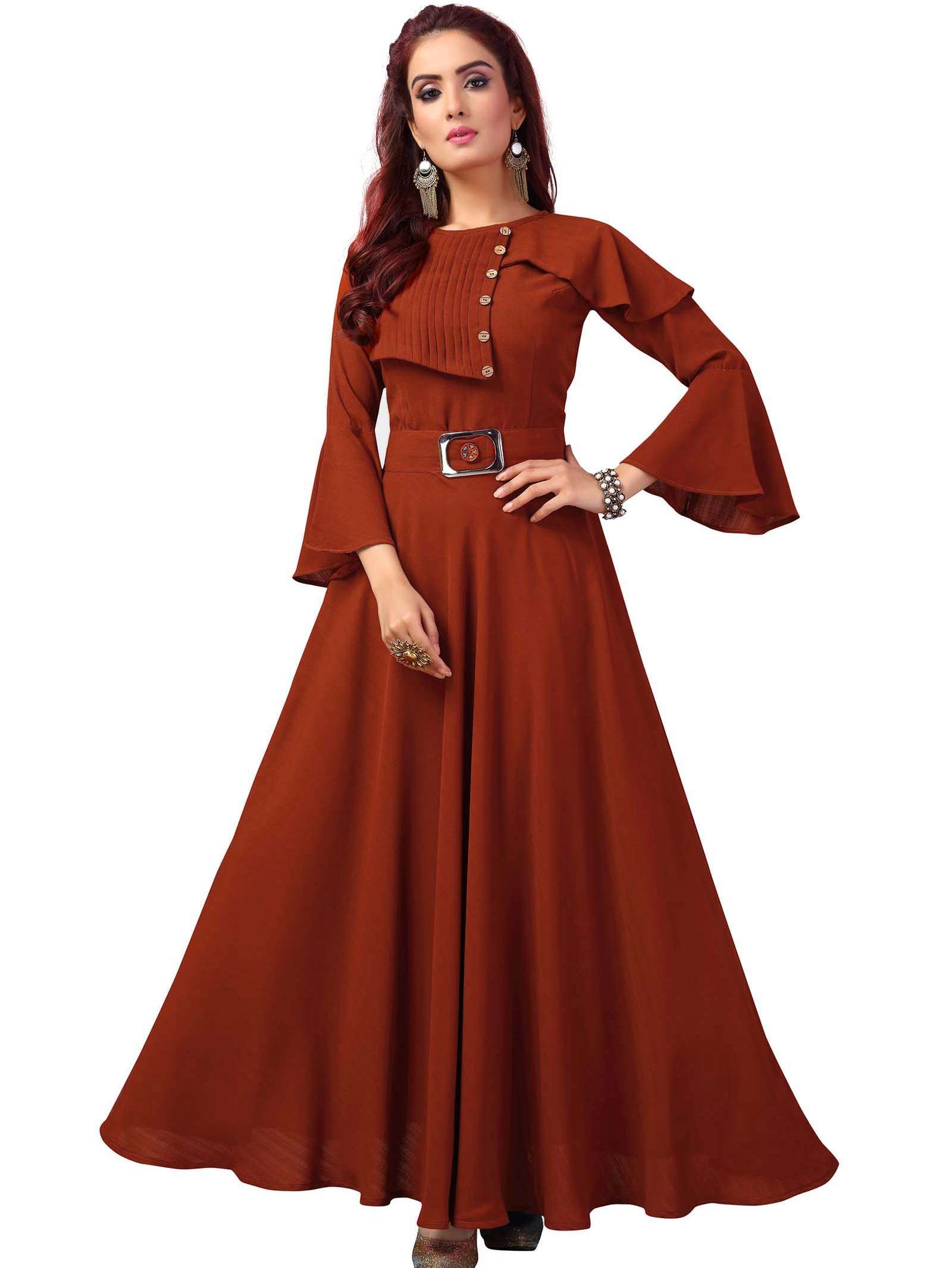solid flared ethnic dress 
