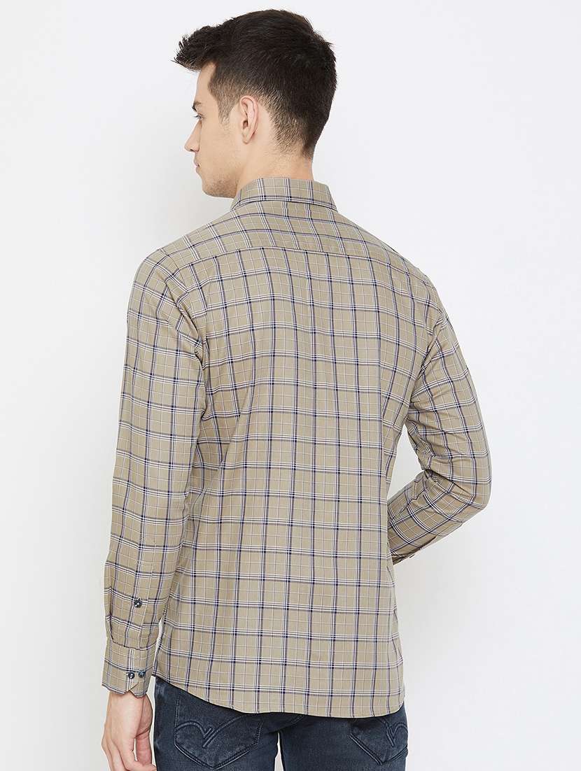 beige checkered casual shirt - 17792185 -  Standard Image - 2