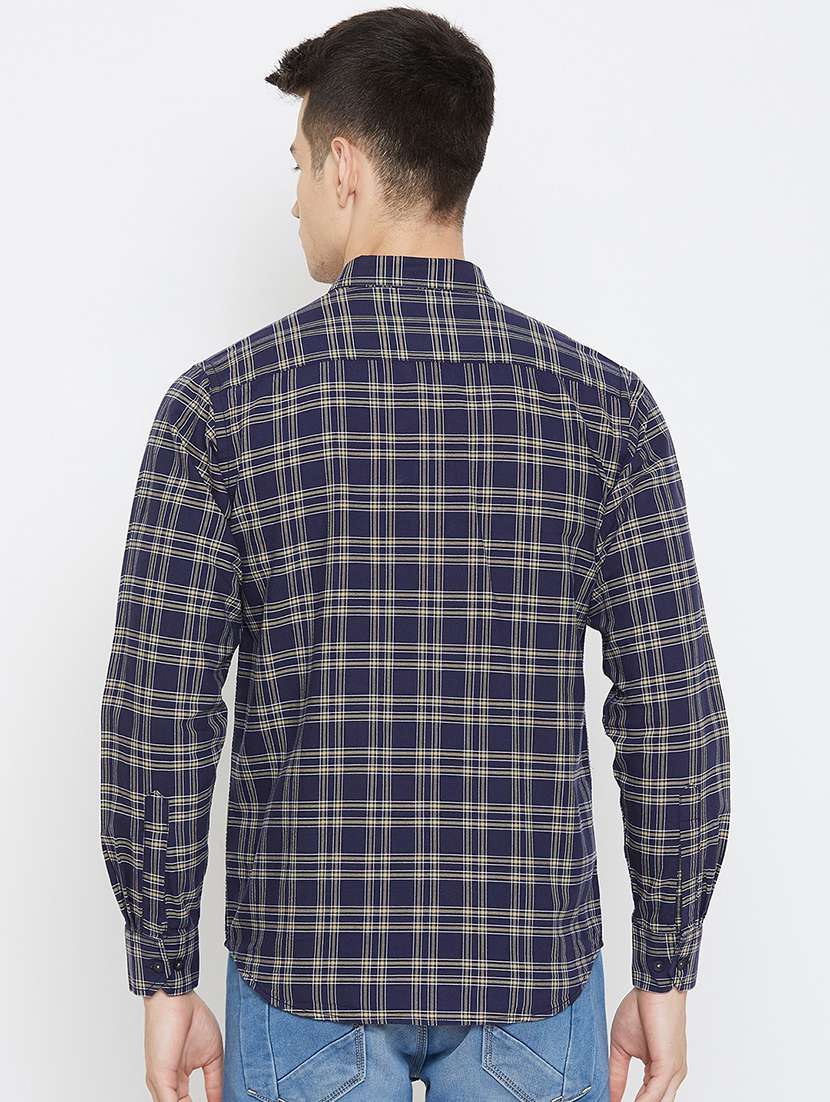 navy blue checkered casual shirt - 17792192 -  Standard Image - 2
