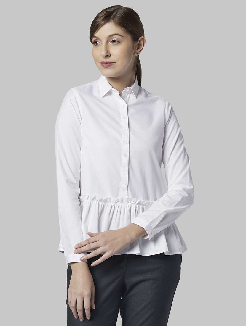 long sleeved peplum shirt