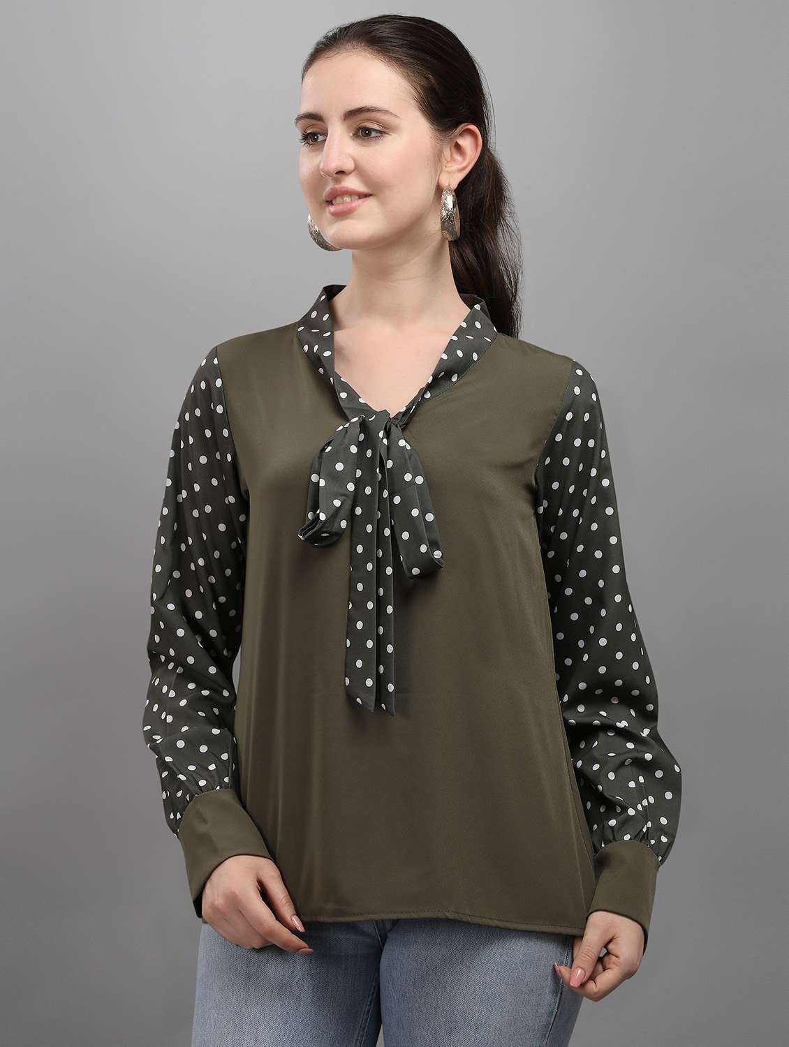 tie up neck printed top - 17793637 -  Standard Image - 2