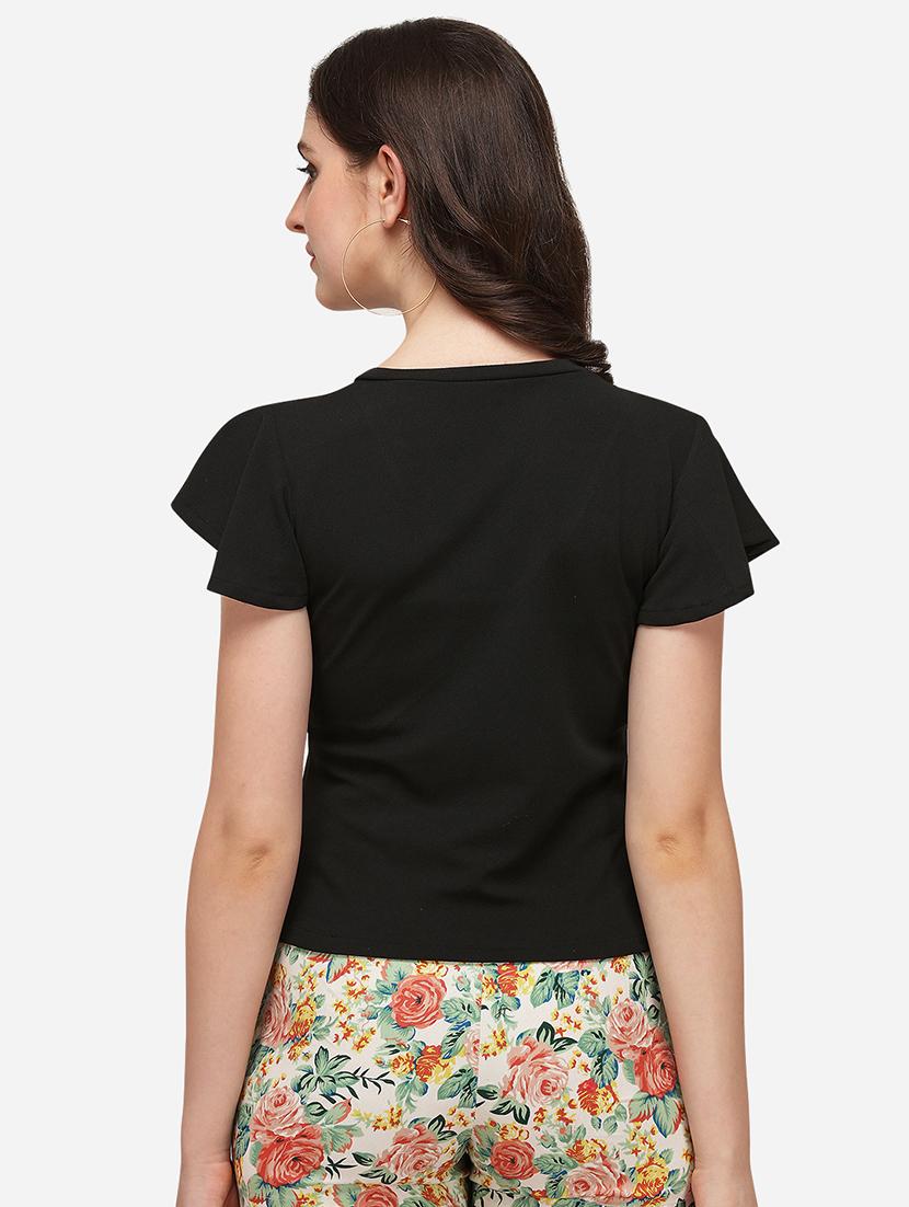 overlap neck solid top - 17793649 - Standard Image - 2