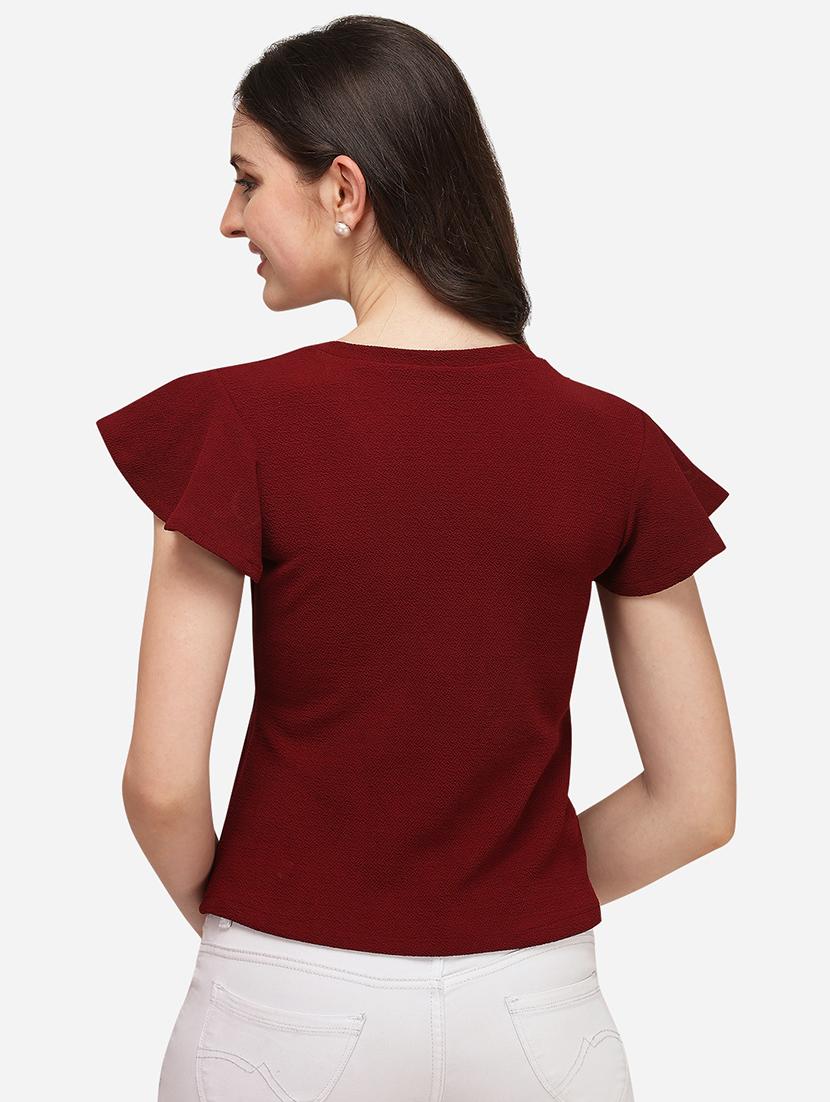 overlap neck solid top - 17793652 - Standard Image - 2