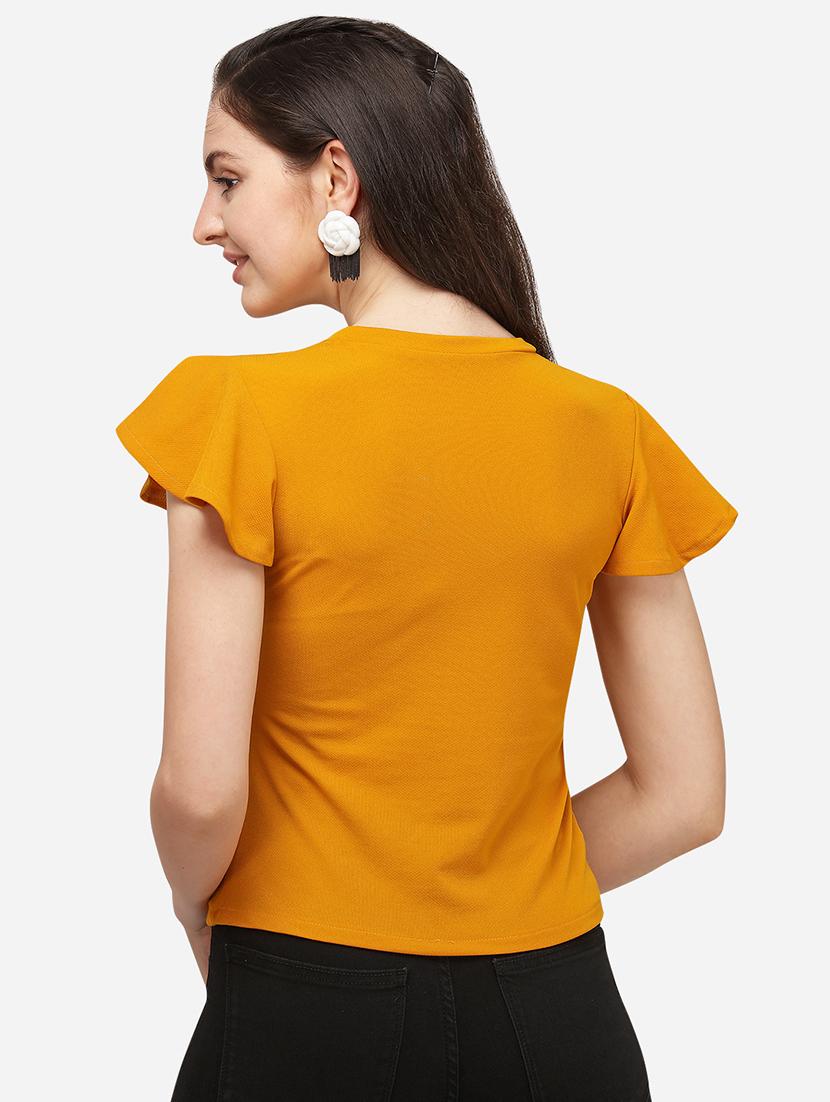 overlap neck solid top - 17793653 - Standard Image - 2