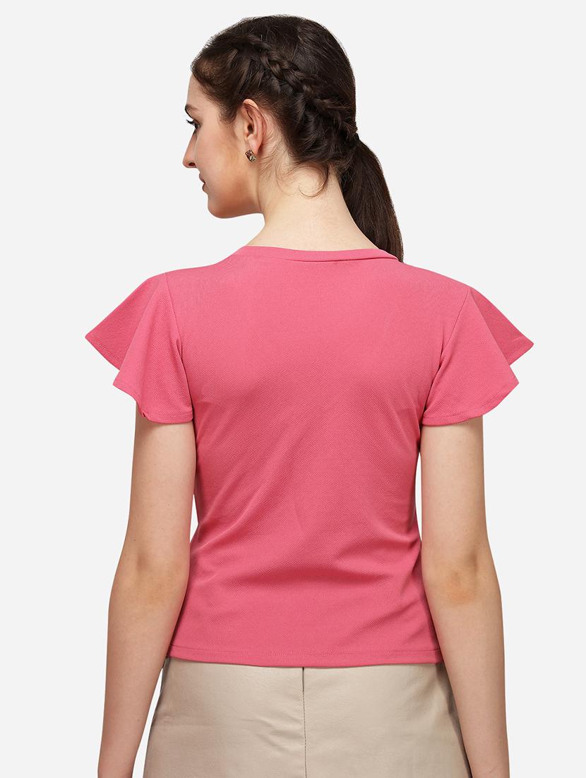overlap neck solid top - 17793654 - Standard Image - 2