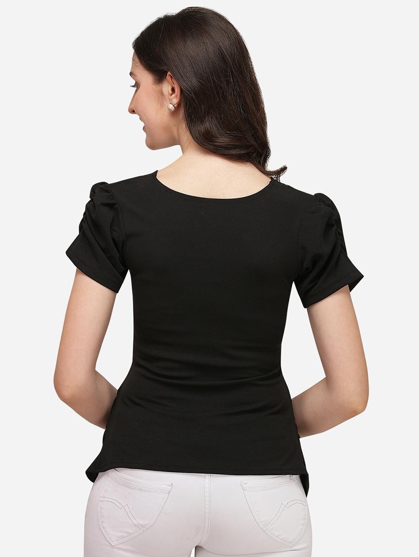 overlap neck solid top - 17793655 - Standard Image - 2