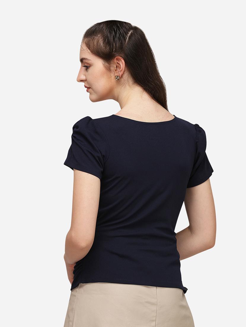 overlap neck solid top - 17793656 - Standard Image - 2