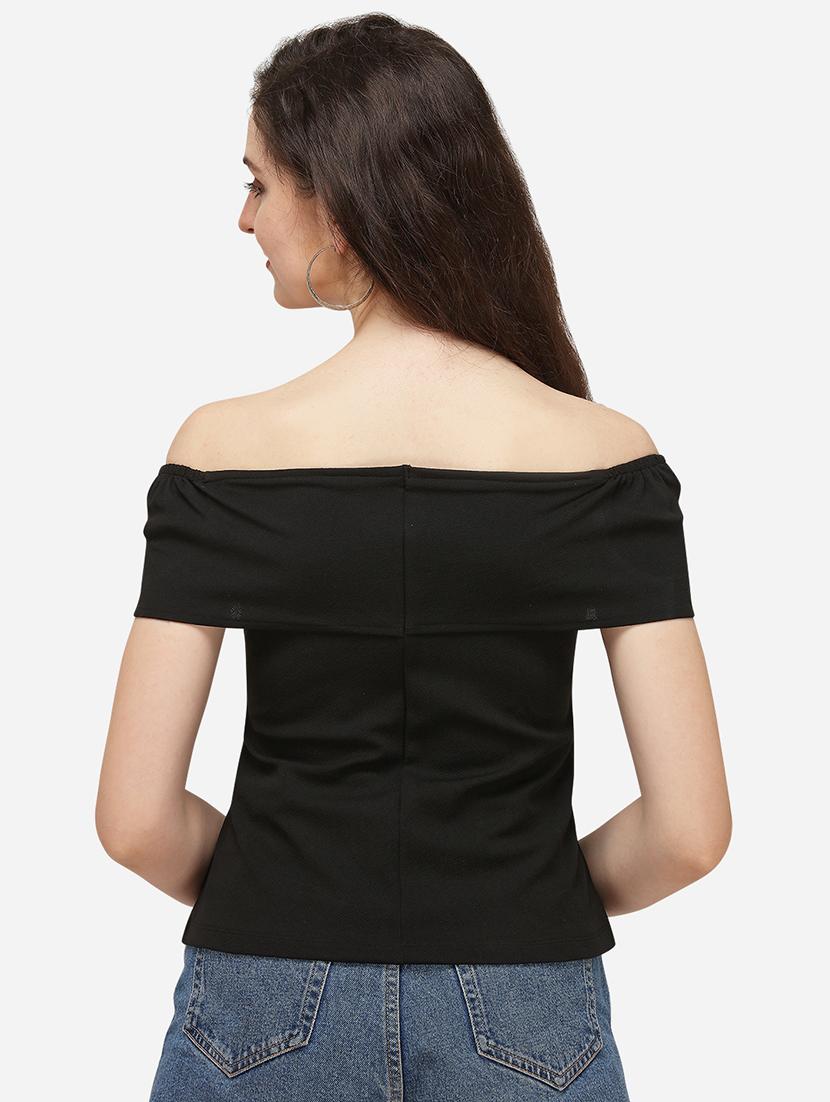 off shoulder solid top - 17793667 - Standard Image - 2