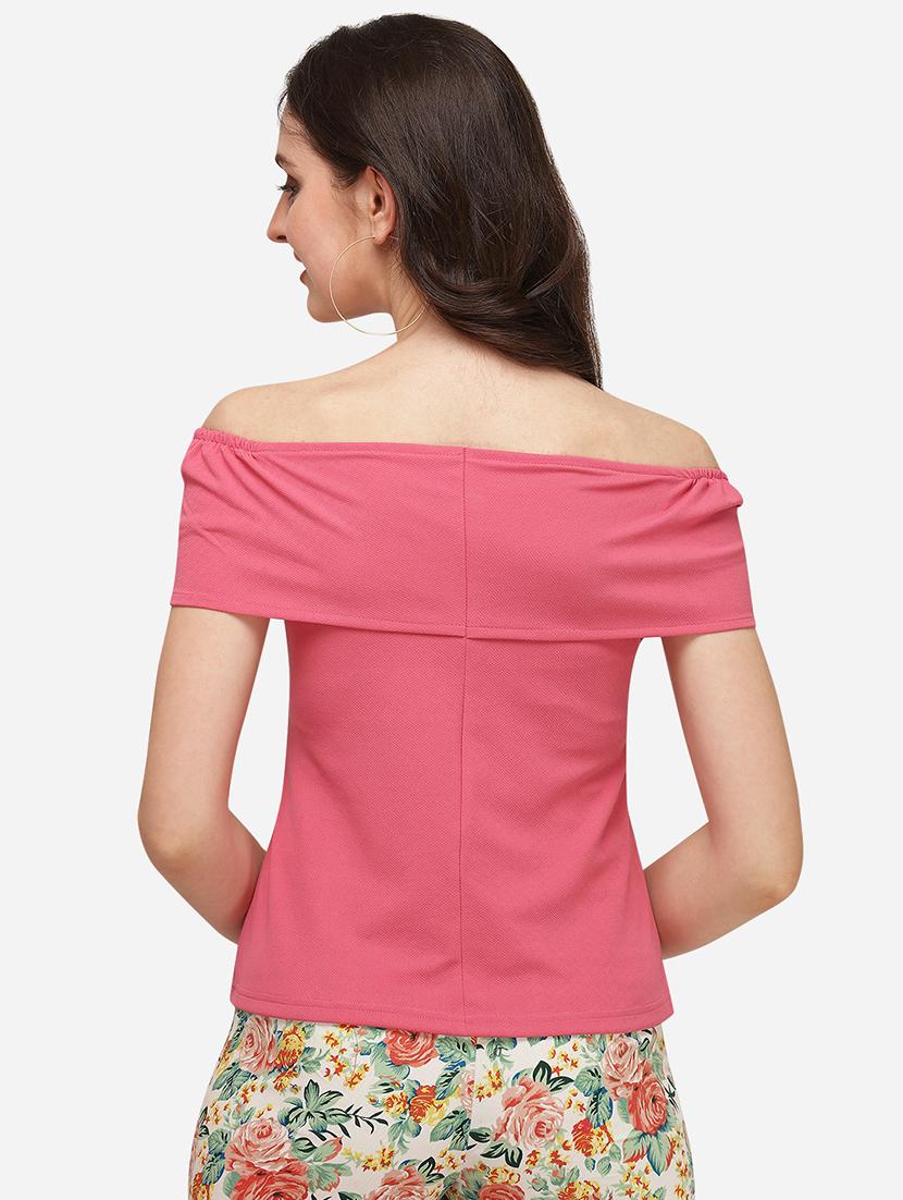 off shoulder solid top - 17793672 - Standard Image - 2