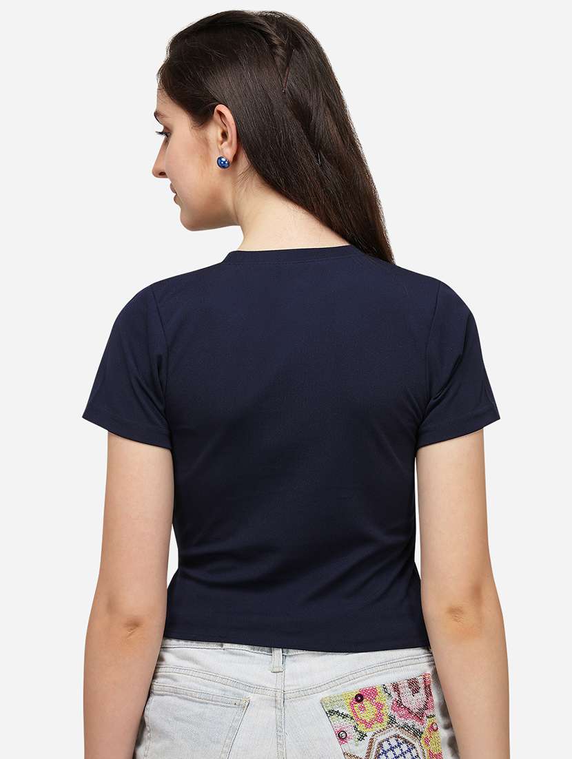 crew neck solid crop top - 17793674 -  Standard Image - 2