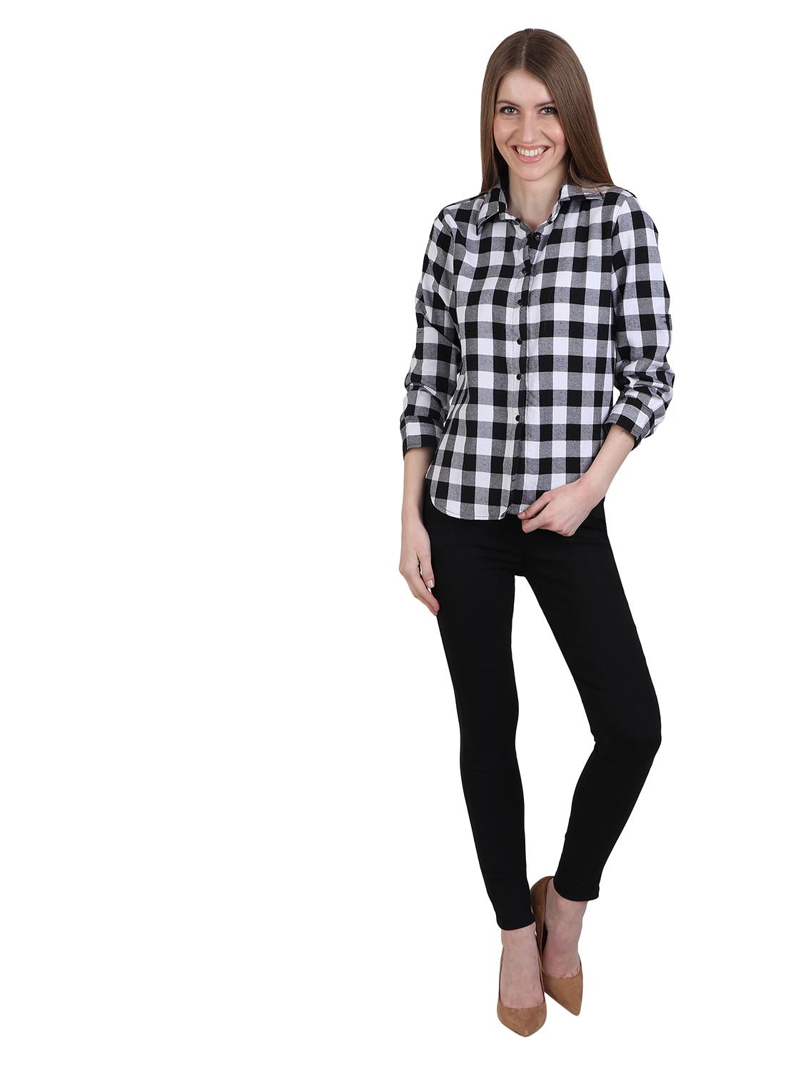 harshaya-g whit,black multi check top - 17794196 - Standard Image - 2
