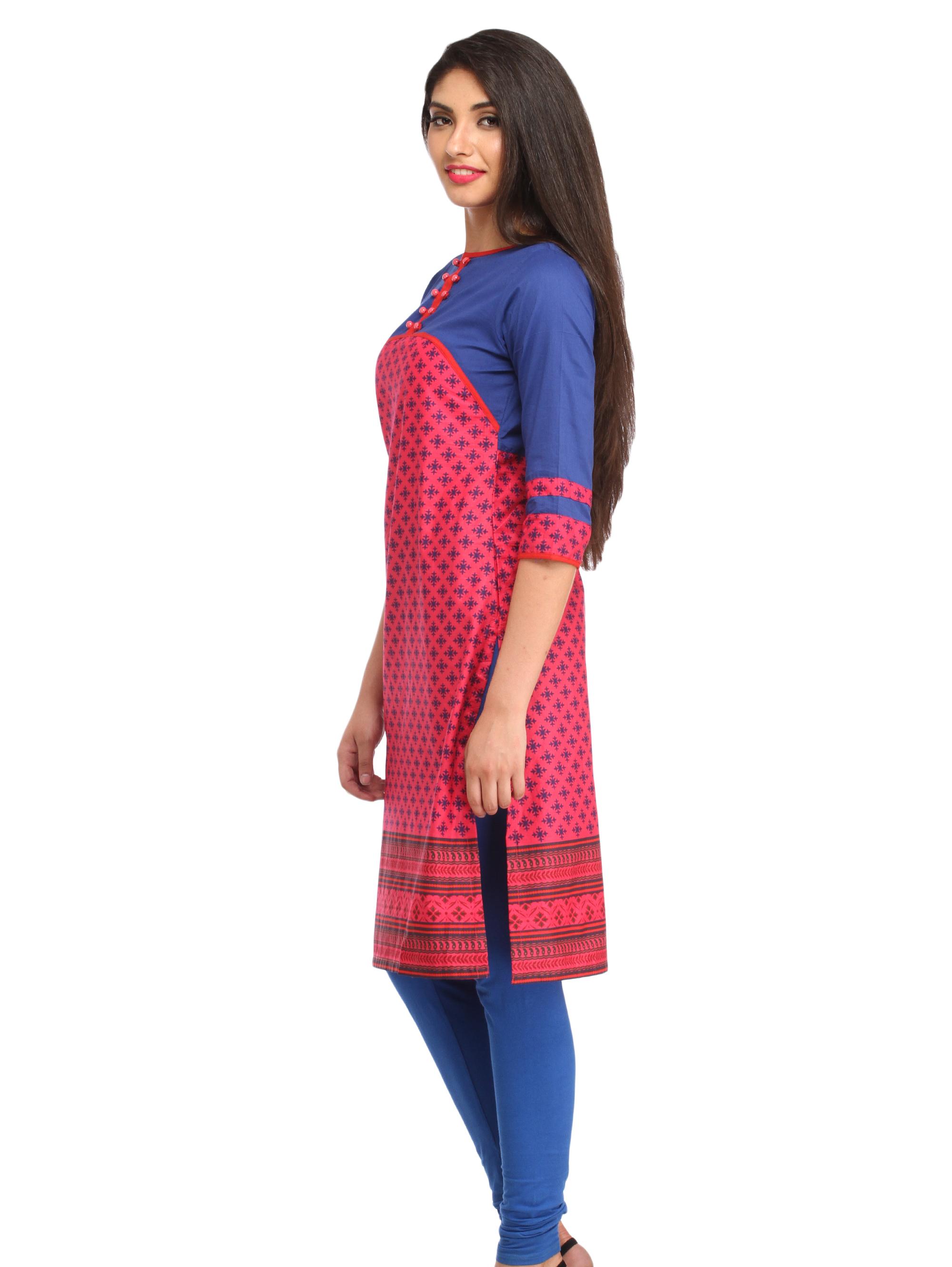 harshaya-g blue cotton kurtis - 17794217 - Standard Image - 2