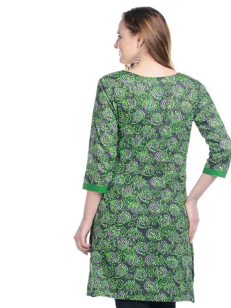 harshaya-g cotton green kurtis - 17794263 - Standard Image - 2