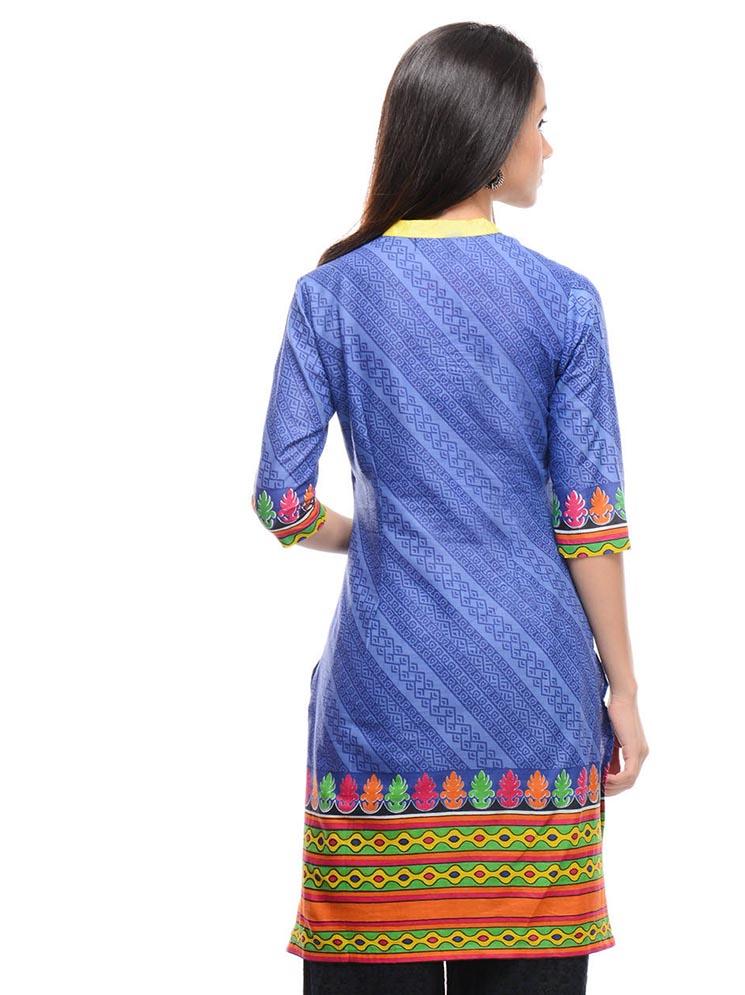 harshaya-g blue cotton kurtis - 17794264 - Standard Image - 2