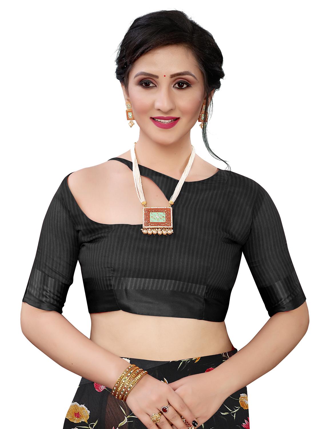 floral woven saree with blouse - 17794912 - Standard Image - 2